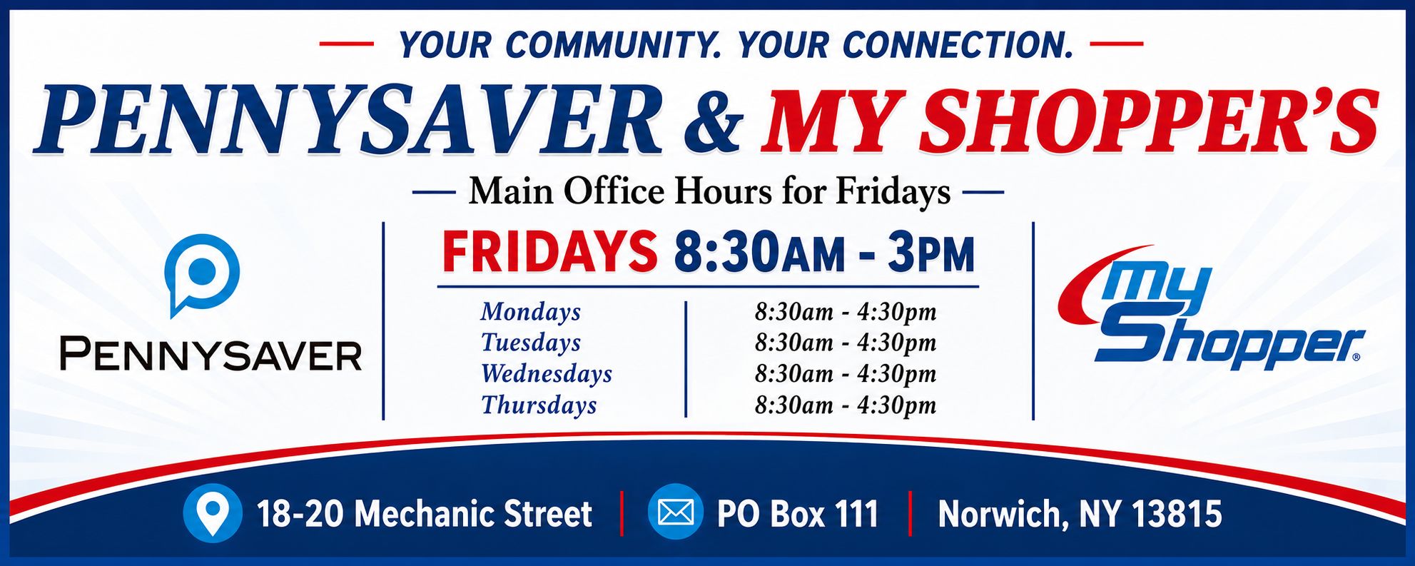 Pennysaver and My Shopper office hours